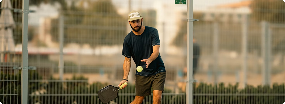 Padel player in action